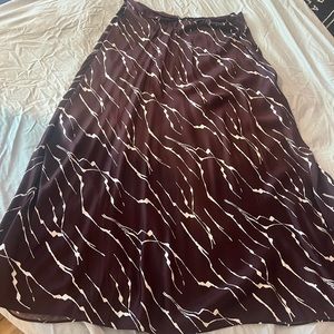 Whistles London US 12 burgundy print skirt